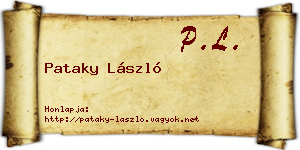 Pataky László névjegykártya